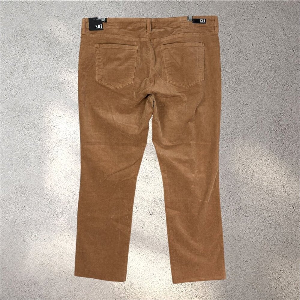 KUT From The Kloth Reese Ankle Straight Leg Pants Women’s 18 Brown Corduroy Y2k - Picture 2 of 8